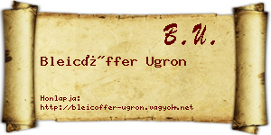 Bleicöffer Ugron névjegykártya